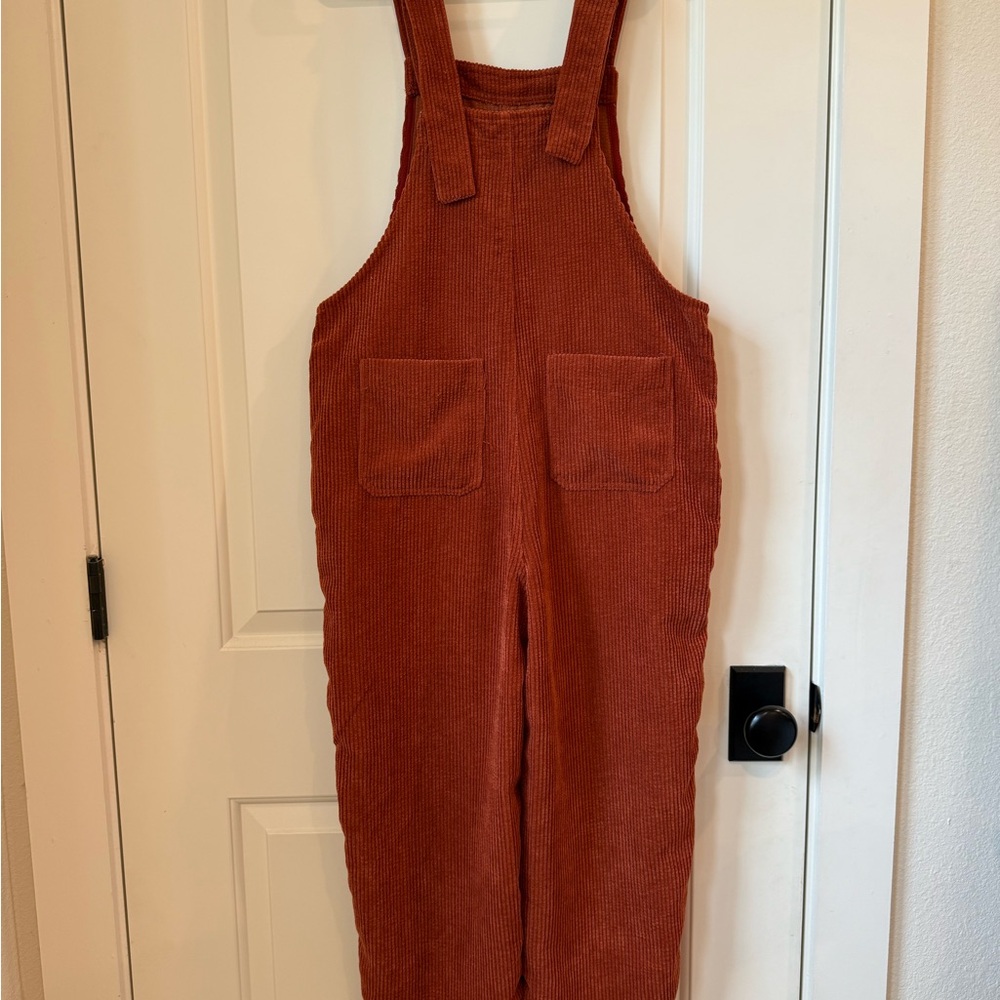 Very J Terracotta Corduroy Jumpsuit